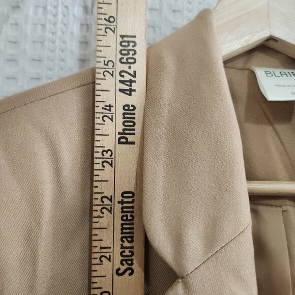 Vintage Blair Women's Tan One Button Blazer Jacket Size 10 - Picture 13 of 13